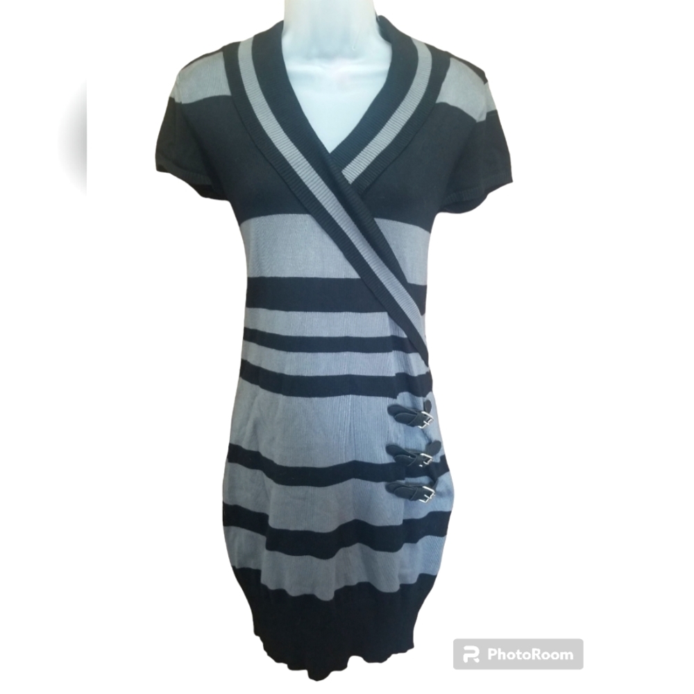 No Boundaries Striped Sweater Dress